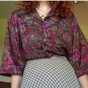 Vintage 80s Button Up Blouse